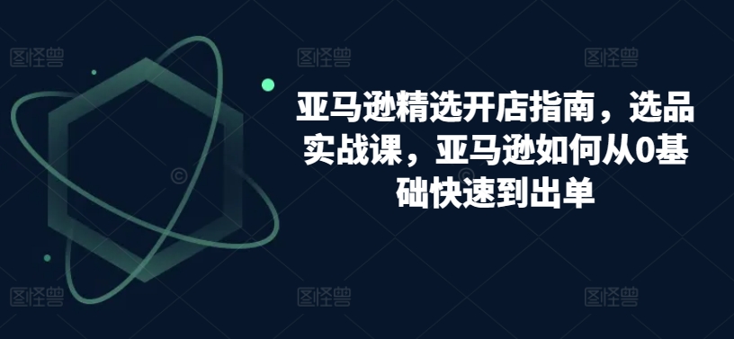 亚马逊精选开店指南,选品实战课,亚马逊如何从0基础快速到出单-赚金金-技能学习分享