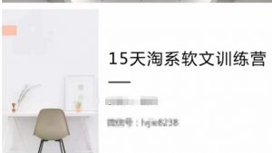 15天淘系软文训练营,跟年入50万的淘系软文导师,学习月收过万的淘系软文-赚金金-技能学习分享