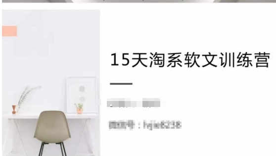 15天淘系软文训练营，跟年入50万的淘系软文导师，学习月收过万的淘系软文-赚金金-技能学习分享
