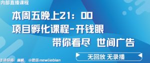 4.26日内部回放课程《项目孵化-开钱眼》赚钱的底层逻辑【揭秘】-赚金金-技能学习分享