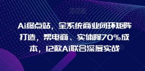 Ai终点站,全系统商业闭环矩阵打造,帮电商、实体降70%成本,12款Ai联合深度实战-赚金金-技能学习分享