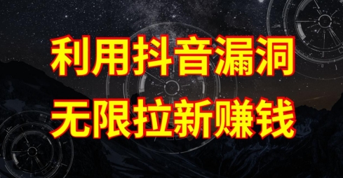 利用抖音链接漏洞，无限拉新赚钱【漏洞原理+操作流程】【揭秘】-赚金金-技能学习分享