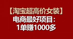 【淘宝超高价女装】电商最好项目:每一单都是高利润-赚金金-技能学习分享
