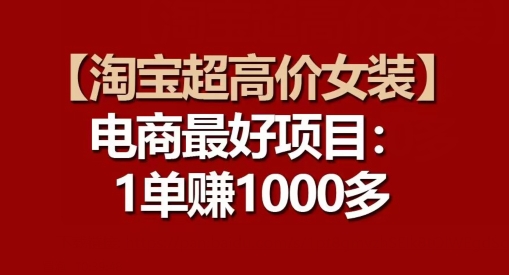 【淘宝超高价女装】电商最好项目:每一单都是高利润-赚金金-技能学习分享