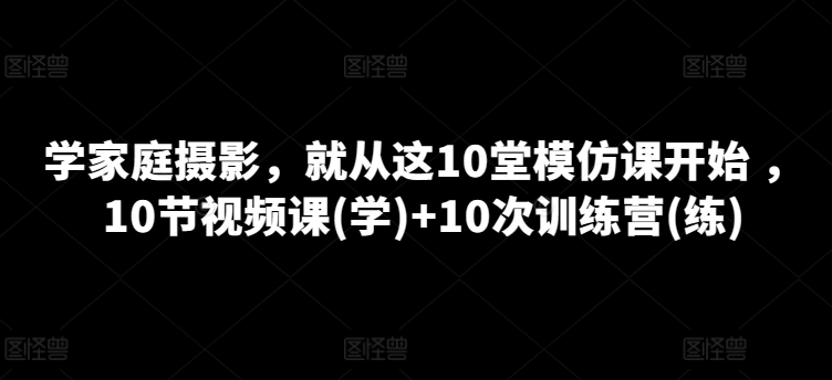 学家庭摄影，就从这10堂模仿课开始 ，10节视频课(学)+10次训练营(练)-赚金金-技能学习分享