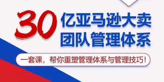 30亿亚马逊大卖团队管理体系，一套课，帮你重塑管理体系与管理技巧-赚金金-技能学习分享