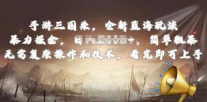 手游三国杀最新蓝海玩法，简单粗暴，无需复杂的操作和技术，看完即可上手【揭秘】-赚金金-技能学习分享