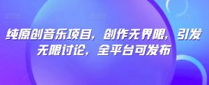 纯原创音乐项目,创作无界限,引发无限讨论,全平台可发布【揭秘】-赚金金-技能学习分享