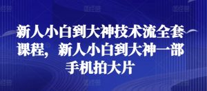 新人小白到大神技术流全套课程,新人小白到大神一部手机拍大片-赚金金-技能学习分享