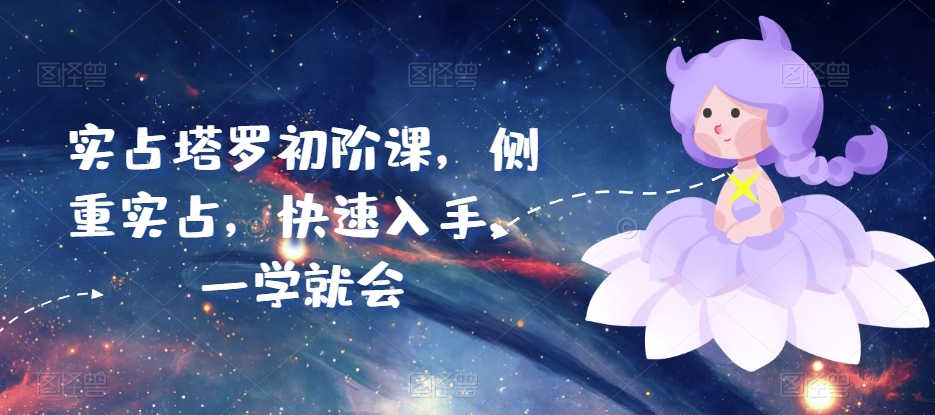 实占塔罗初阶课，侧重实占，快速入手，一学就会-赚金金-技能学习分享