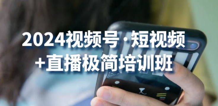 2024视频号·短视频+直播极简培训班：抓住视频号风口，流量红利-赚金金-技能学习分享