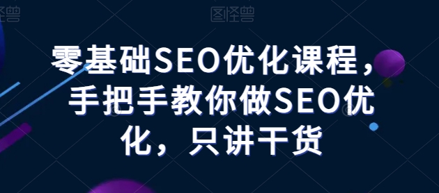 零基础SEO优化课程，手把手教你做SEO优化，只讲干货-赚金金-技能学习分享