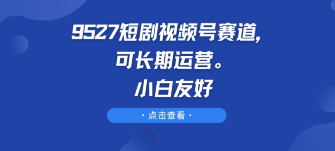 9527短剧视频号赛道，可长期运营，小白友好【揭秘】-赚金金-技能学习分享