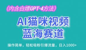 AI猫咪视频蓝海赛道,操作简单,轻松吸粉引爆流量,日入1K【揭秘】-赚金金-技能学习分享