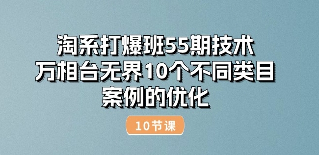 淘系打爆班55期技术:万相台无界10个不同类目案例的优化(10节)-赚金金-技能学习分享