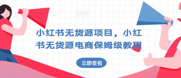 小红书无货源项目，小红书无货源电商保姆级教程【揭秘】-赚金金-技能学习分享