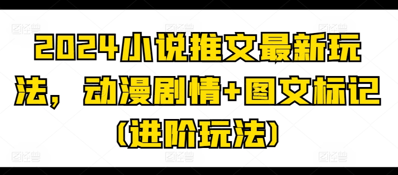 2024小说推文最新玩法，动漫剧情+图文标记(进阶玩法)-赚金金-技能学习分享