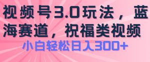 2024视频号蓝海项目,祝福类玩法3.0,操作简单易上手,日入300+【揭秘】-赚金金-技能学习分享