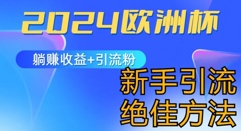 2024欧洲杯风口的玩法及实现收益躺赚+引流粉丝的方法,新手小白绝佳项目【揭秘】-赚金金-技能学习分享