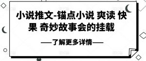 小说推文-锚点小说 爽读 快果 奇妙故事会的挂载-赚金金-技能学习分享