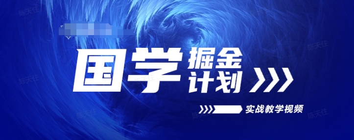国学掘金计划2024实战教学视频教学，高复购项目长久项目-赚金金-技能学习分享