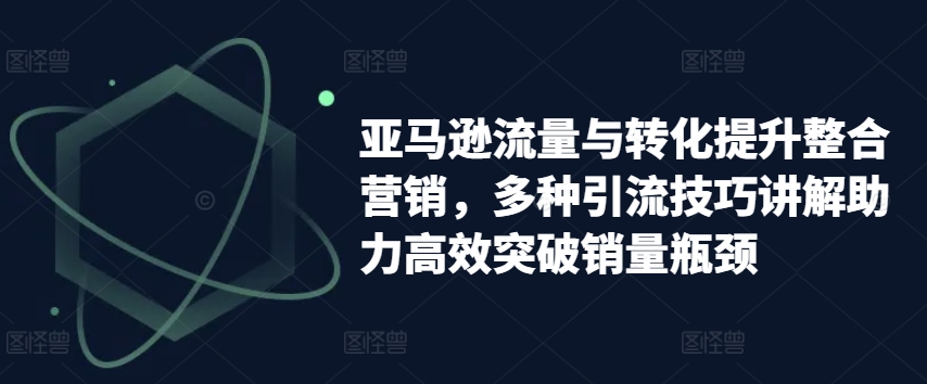 亚马逊流量与转化提升整合营销，多种引流技巧讲解助力高效突破销量瓶颈-赚金金-技能学习分享