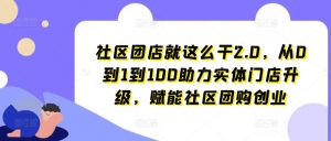 社区团店就这么干2.0,从0到1到100助力实体门店升级,赋能社区团购创业-赚金金-技能学习分享