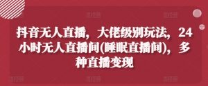 抖音无人直播,大佬级别玩法,24小时无人直播间(睡眠直播间),多种直播变现【揭秘】-赚金金-技能学习分享