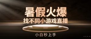 暑假火爆找不同小游戏直播间,小白秒上手【揭秘】-赚金金-技能学习分享