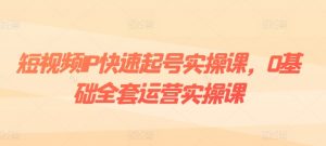 短视频IP快速起号实操课,0基础全套运营实操课,爆款内容设计+粉丝运营+内容变现-赚金金-技能学习分享