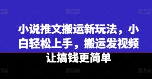 小说推文搬运新玩法,小白轻松上手,搬运发视频让搞钱更简单-赚金金-技能学习分享