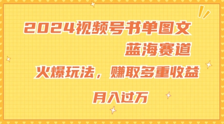 2024视频号书单图文蓝海赛道，火爆玩法，赚取多重收益，小白轻松上手，月入上万【揭秘】-赚金金-技能学习分享