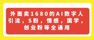 外面卖1680的AI数字人引流,S粉,情感,国学,创业粉等全通用-赚金金-技能学习分享