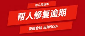 靠一套话术帮人解决逾期日入500+ 看一遍就会(正规合法)【揭秘】-赚金金-技能学习分享