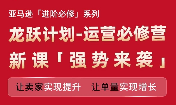 亚马逊进阶必修系列，龙跃计划-运营必修营新课，让卖家实现提升 让单量实现增长-赚金金-技能学习分享