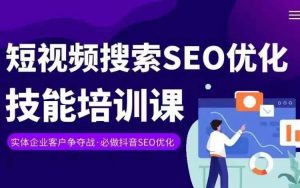 实体抖音搜索（抖音SEO）变现课，短视频搜索seo优化技能-赚金金-技能学习分享