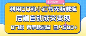 利用QQ和小红书无脑截流拼多多助力粉,不用拍单发货,后端自动成交变现,日入500+【揭秘】-赚金金-技能学习分享