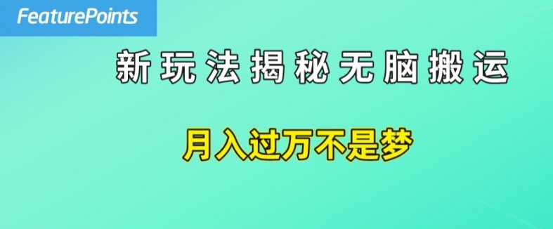 简单操作，每天50美元收入，搬运就是赚钱的秘诀【揭秘】-赚金金-技能学习分享