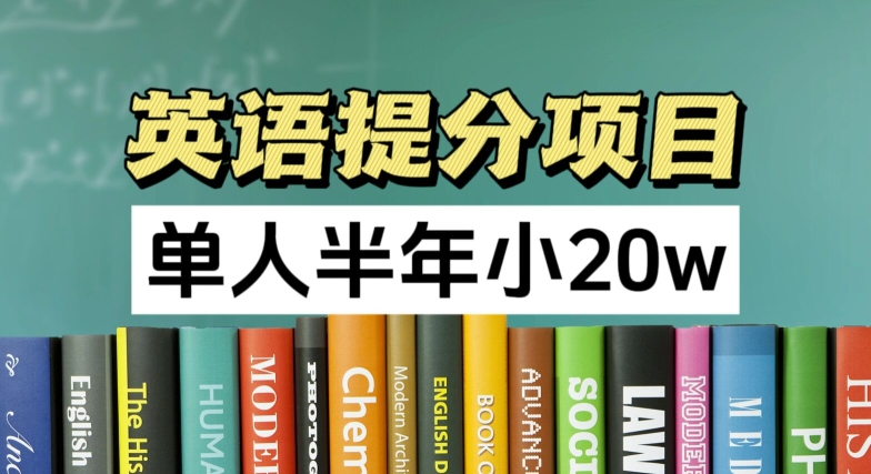 英语提分项目，100%正规项目，单人半年小 20w-赚金金-技能学习分享