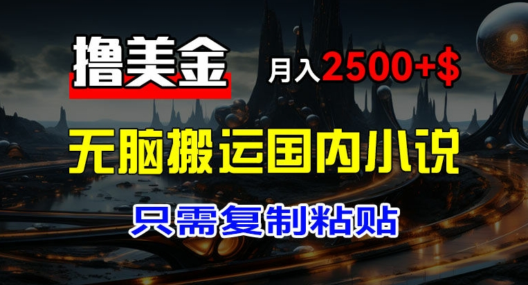 最新撸美金项目，搬运国内小说爽文，只需复制粘贴，稿费月入2500+美金，新手也能快速上手【揭秘】-赚金金-技能学习分享