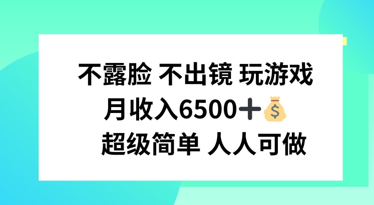 不露脸 不出境 玩游戏，月入6500 超级简单 人人可做【揭秘】-赚金金-技能学习分享