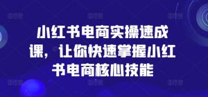 小红书电商实操速成课,让你快速掌握小红书电商核心技能-赚金金-技能学习分享