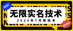 无限实名技术(2024年7月新技术),最新技术最新口子,外面收费888-3688的技术-赚金金-技能学习分享