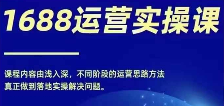 1688实操运营课，零基础学会1688实操运营，电商年入百万不是梦-赚金金-技能学习分享