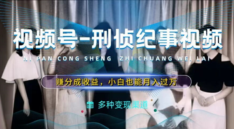 利用刑侦纪实视频，赚视频号分成计划收益，操作简单，新手小白轻松月入过万【揭秘】-赚金金-技能学习分享