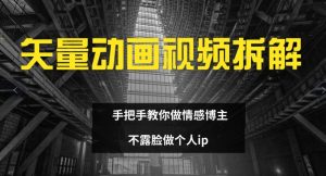 矢量动画视频全拆解 手把手教你做情感博主 不露脸做个人ip【揭秘】-赚金金-技能学习分享