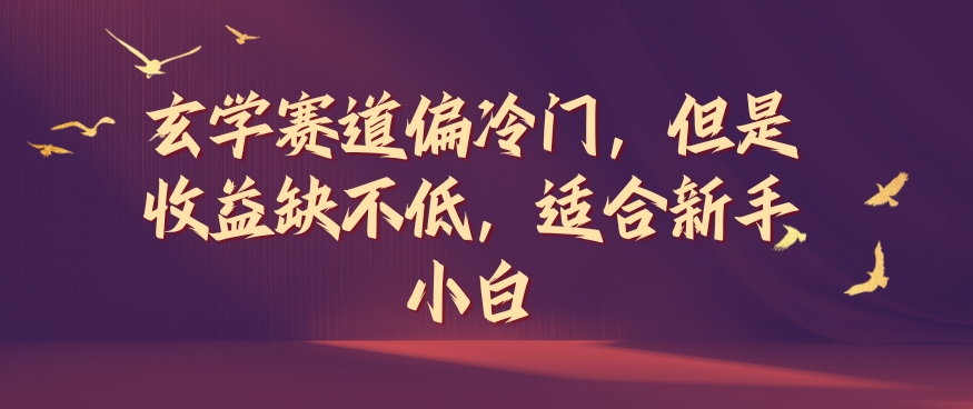 玄学赛道偏冷门，但是收益缺不低，适合新手小白【揭秘】-赚金金-技能学习分享