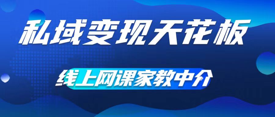 私域变现天花板，网课家教中介，只做渠道和流量，让大学生给你打工，0成本实现月入五位数【揭秘】-赚金金-技能学习分享