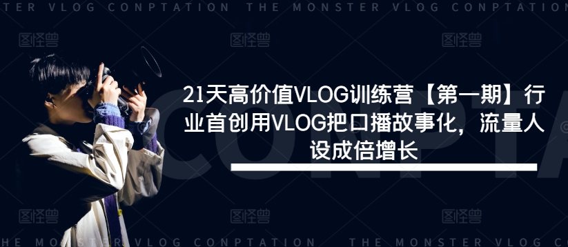 21天高价值VLOG训练营【第一期】行业首创用VLOG把口播故事化，流量人设成倍增长-赚金金-技能学习分享