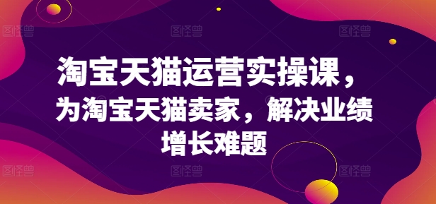 淘宝天猫运营实操课，为淘宝天猫卖家，解决业绩增长难题-赚金金-技能学习分享